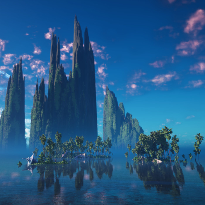 Silhouette of a hiker at sunset